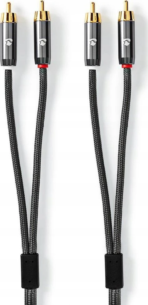Kabelis Nedis RCA (Cinch) x2 - RCA (Cinch) x2 2m pilka (CATB24200GY20)