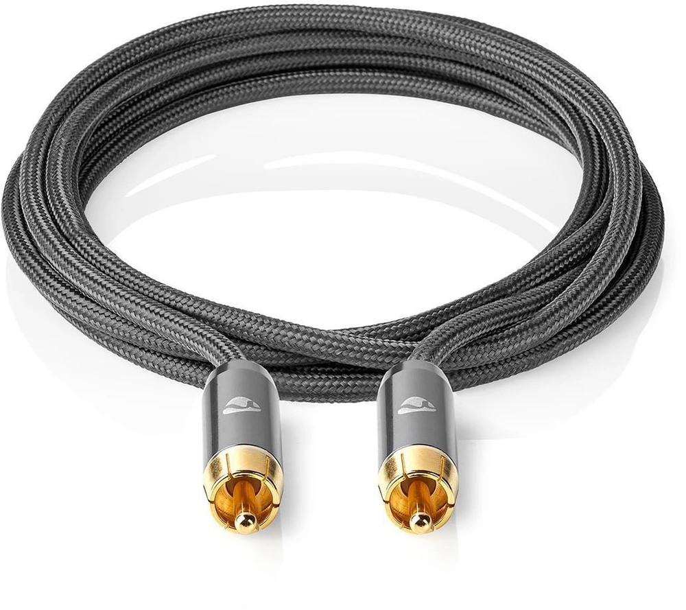 Nedis Kabelis k subwooferu RCA (M) - RCA (M) 5.00 m pilka