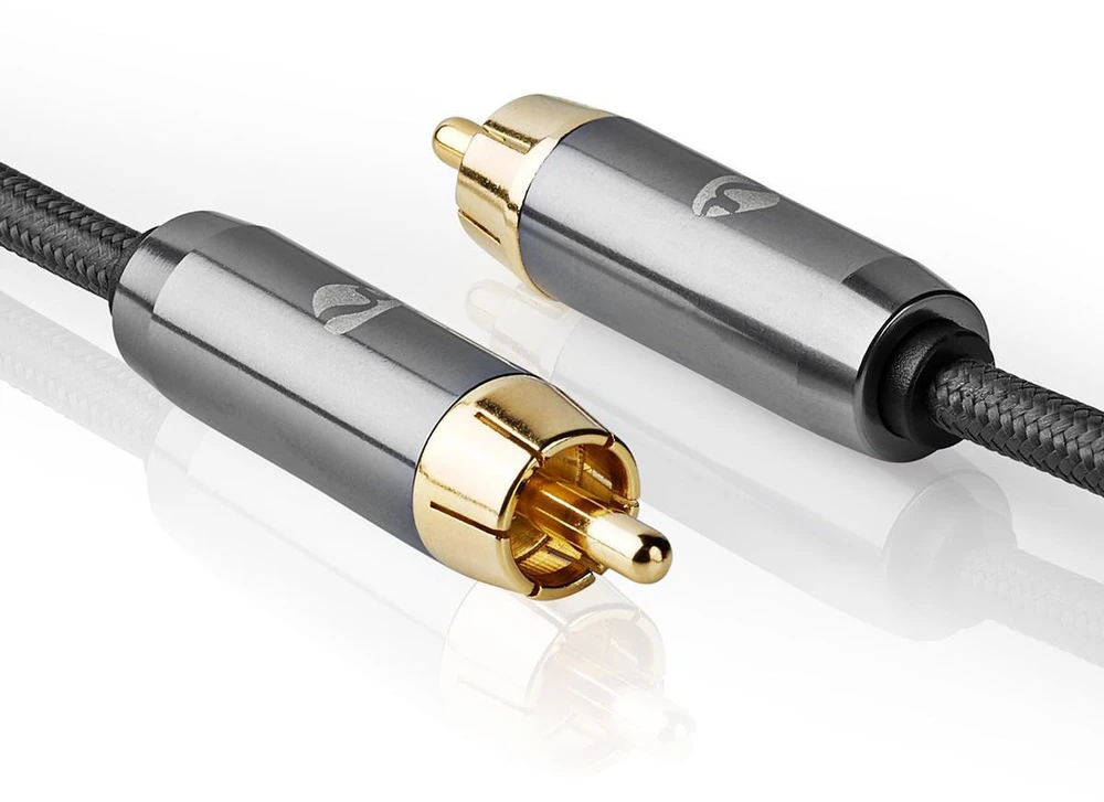 Nedis Kabelis k subwooferu RCA (M) - RCA (M) 5.00 m pilka