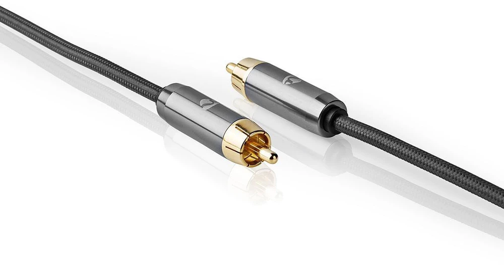 Nedis Kabelis k subwooferu RCA (M) - RCA (M) 5.00 m pilka