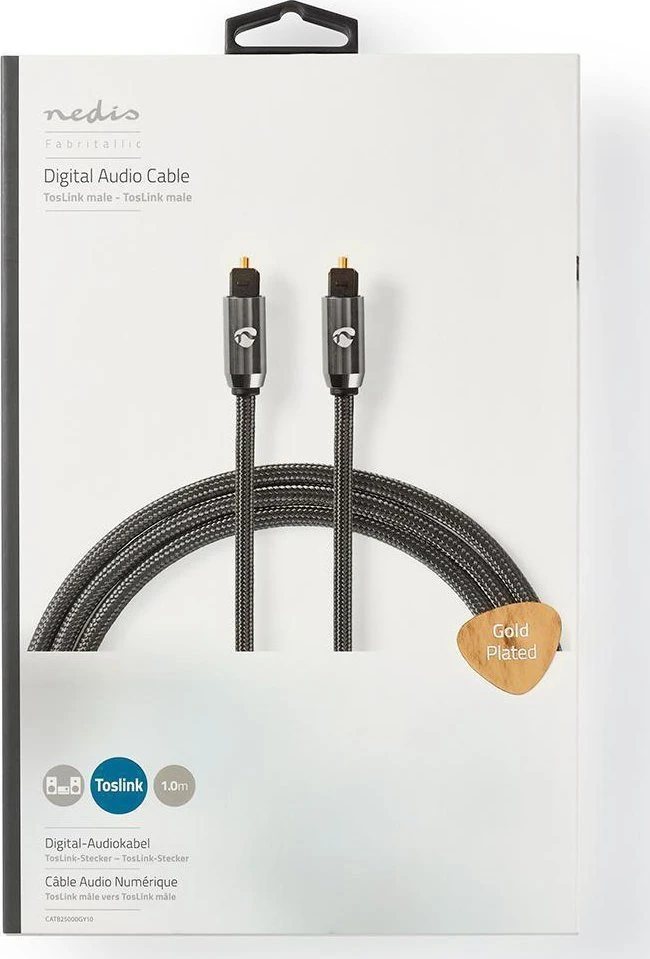 Kabelis Nedis CATB25000GY10 kabelis audio 1 m TOSLINK Pilka