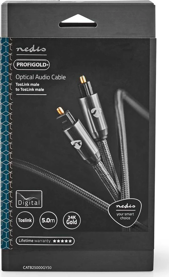 Kabelis Nedis Toslink - Toslink 5m pilka (CATB25000GY50)