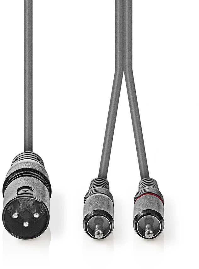 XLR į dvigubą RCA garso kabelis 2xRCA jungtys