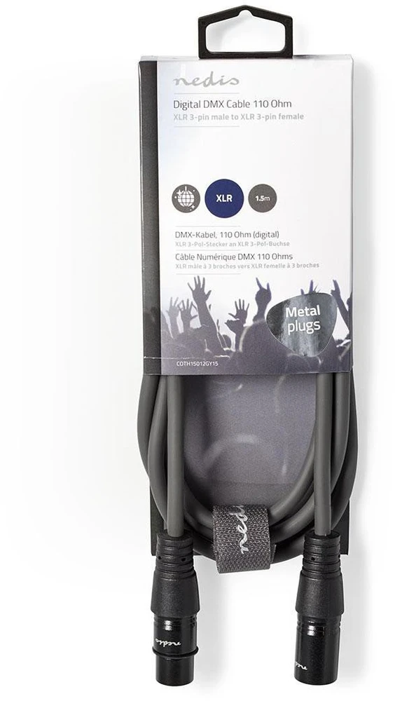 Kabelis Nedis XLR - XLR 1.5m pilka (COTH15012GY15)