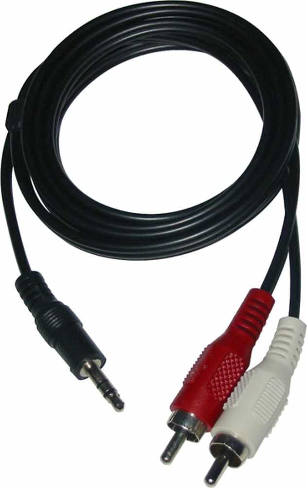 Neutralle Garso kabelis Jack (3,5mm) M - 2x CINCH M, 3m, juodas, su logotipu, EOL