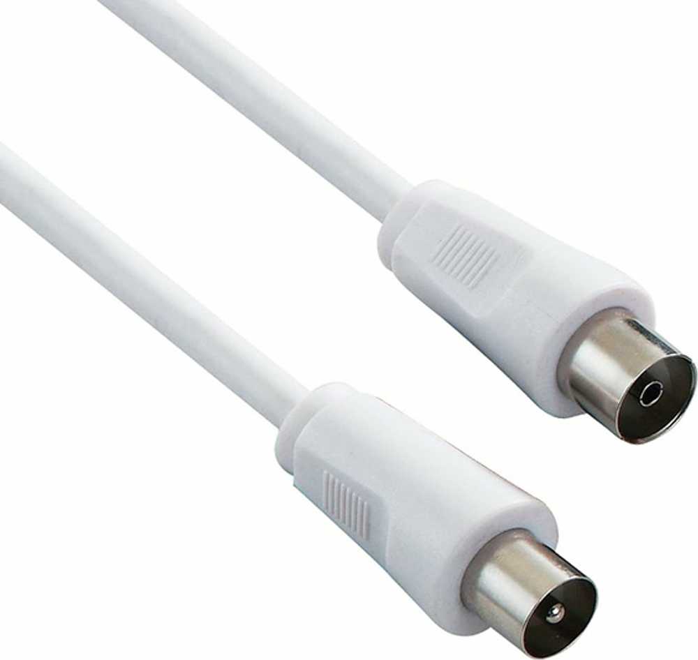 Neutralle Kabelis antenowy Coax (9,5mm) M - Coax (9,5mm) F, 2m, 75 Ohm, balta, EOL