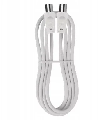 Kabelis TV antenai RF, 1.25m, kištukas - lizdas, baltas EMOS