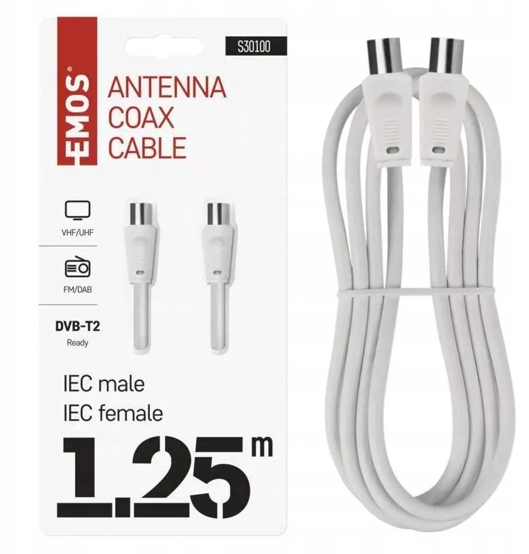 Kabelis TV antenai 1.25m su pakuote