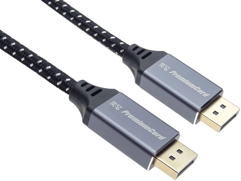 DisplayPort laidas su metaliniais antgaliais ir pinučiu