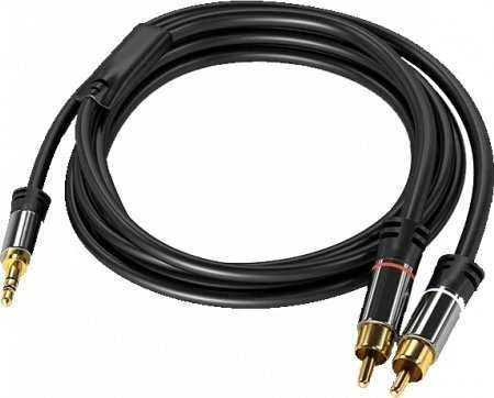 5m garso kabelis 3.5mm jack į 2x RCA