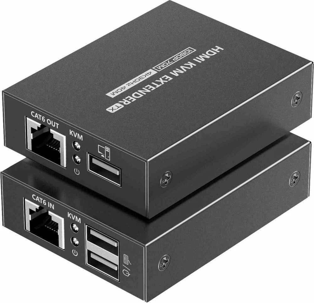 PremiumCord HDMI KVM ilgintuvas 4K ir FULL HD 1080p 70 m atstumu su USB perdavimu