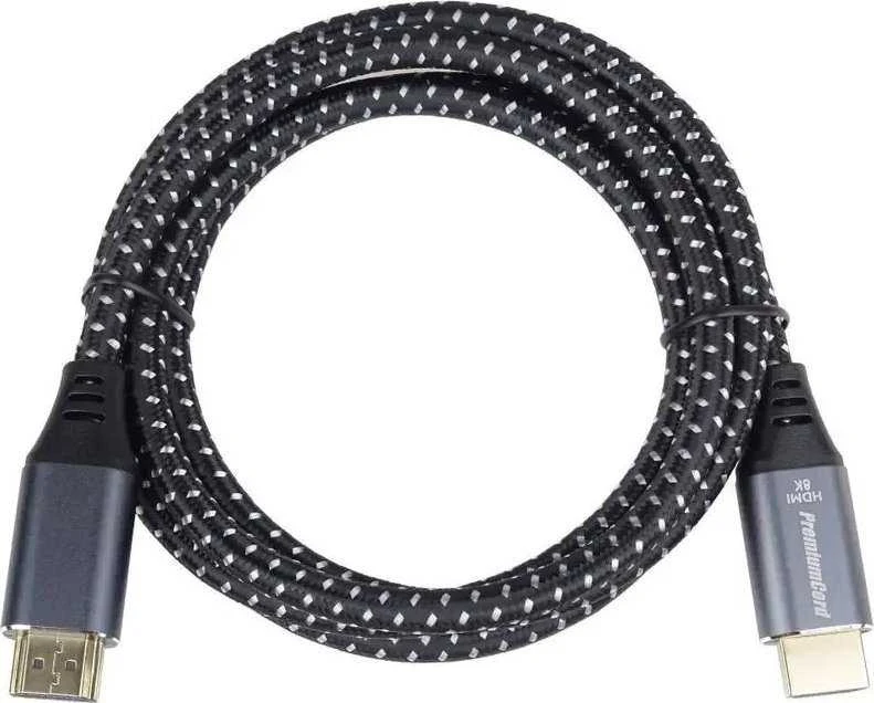 PREMIUMCORD kabelis HDMI 2.1 didelės spartos + Ethernet kabelis 8K@60Hz, paauksuotos jungtys, 3m