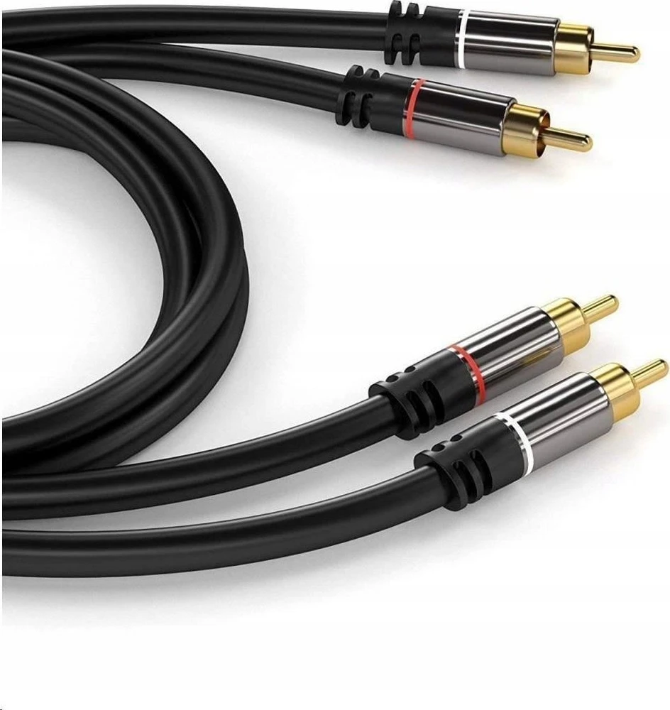 Kabelis PremiumCord RCA (Cinch) x2 - RCA (Cinch) x2 5m juoda (kjqccmm5)
