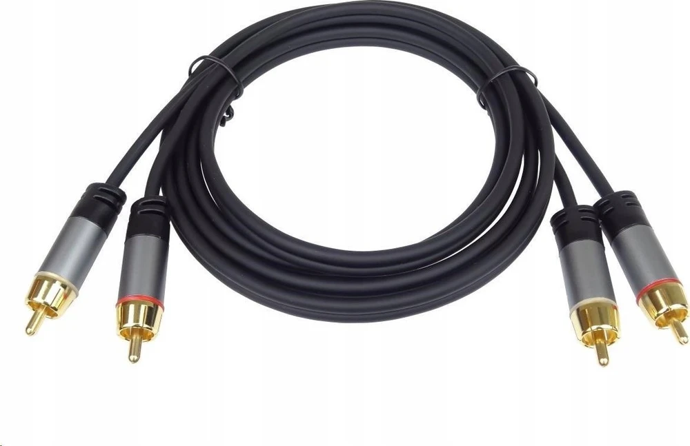 Kabelis PremiumCord RCA (Cinch) x2 - RCA (Cinch) x2 5m juoda (kjqccmm5)