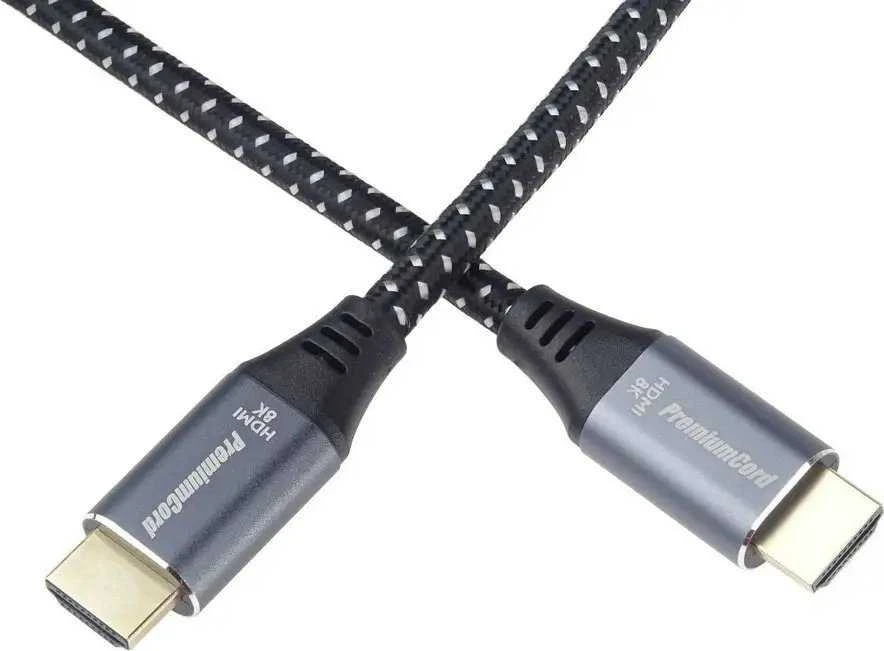 PREMIUMCORD kabelis HDMI 2.1 didelės spartos + Ethernet kabelis 8K@60Hz, paauksuotos jungtys, 3m