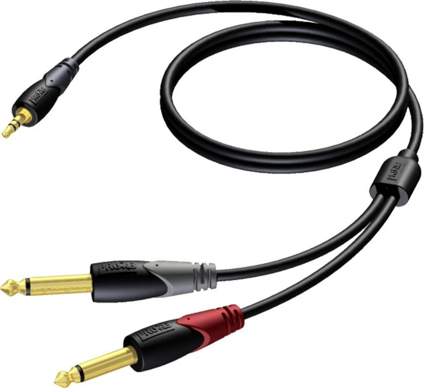 Procab garso kabelis 3,5 mm į 2x 6,3 mm