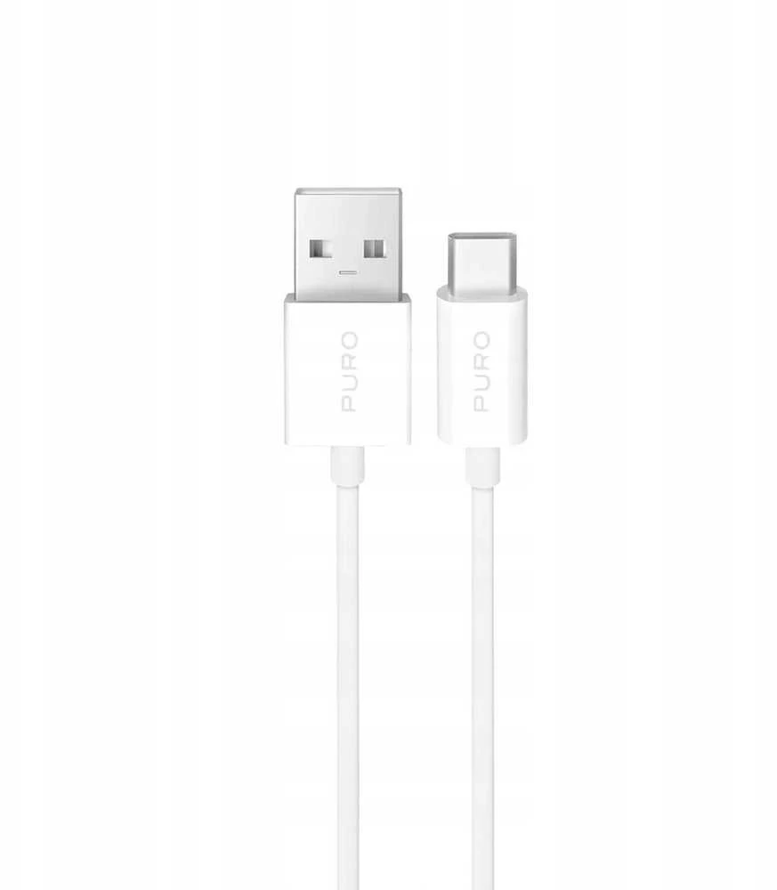 Puro TPE 10W USB-A – USB-C kabelis 3m – baltos spalvos