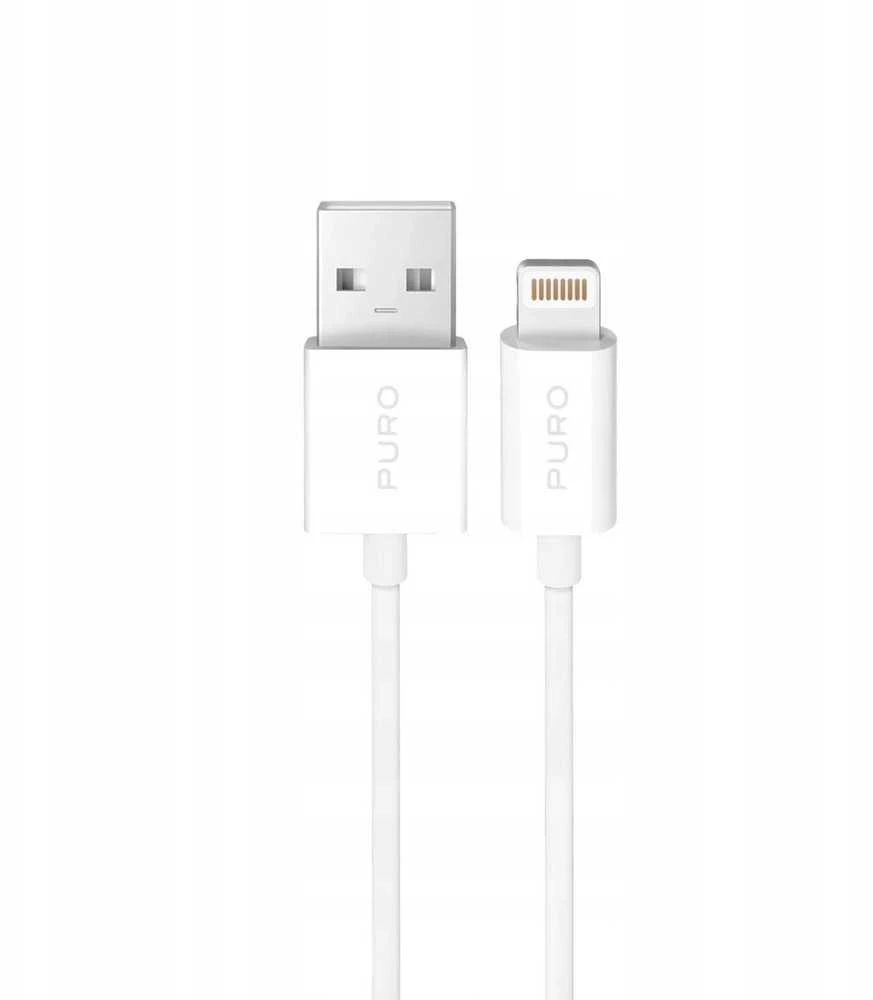 Puro TPE 12W USB-A – Lightning kabelis 2m – baltos spalvos