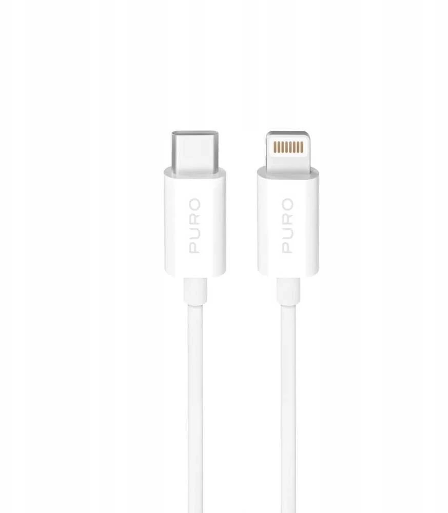 Puro TPE 20W USB-C - Lightning kabelis 2m - baltos saplvos