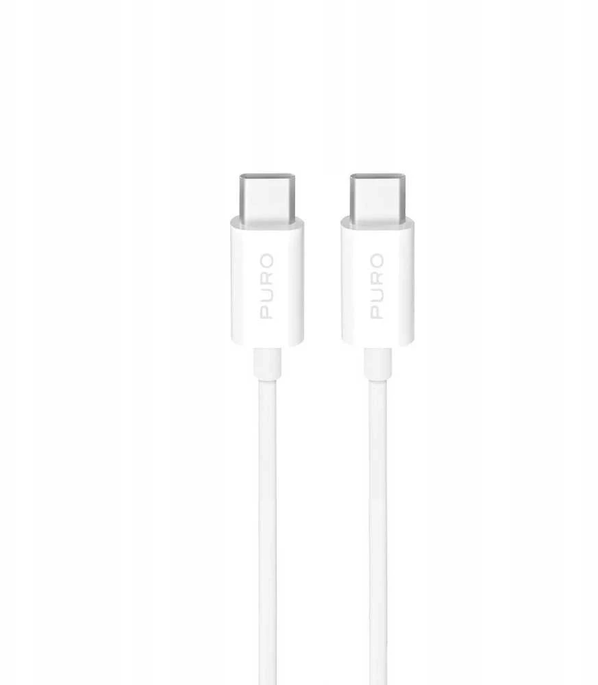 Puro TPE 25W USB-C – USB-C 3m kabelis – baltos spalvos