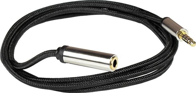 Kabelis PYTHON Jack 3.5mm 4-polowy do Gniazda 1 m (GC-M0237)