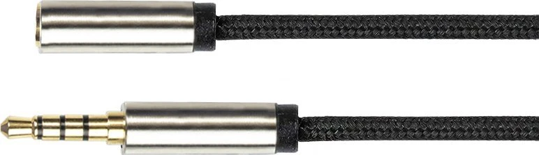 Kabelis PYTHON Jack 3.5mm 4-polowy do Gniazda 1 m (GC-M0237)