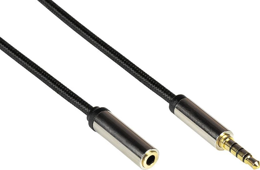 Kabelis PYTHON Jack 3.5mm 4-polowy do Gniazda 1 m (GC-M0237)