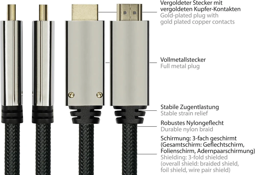 Nezatříděno Kabelis PYTHON DisplayPort 1.4 na HDMI 2.0 3 m Juodas (GC-M0218)