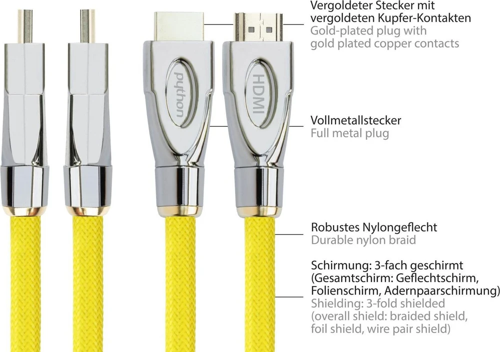 Kabelis PYTHON HDMI 2.0 0,5 m (GC-M0025)