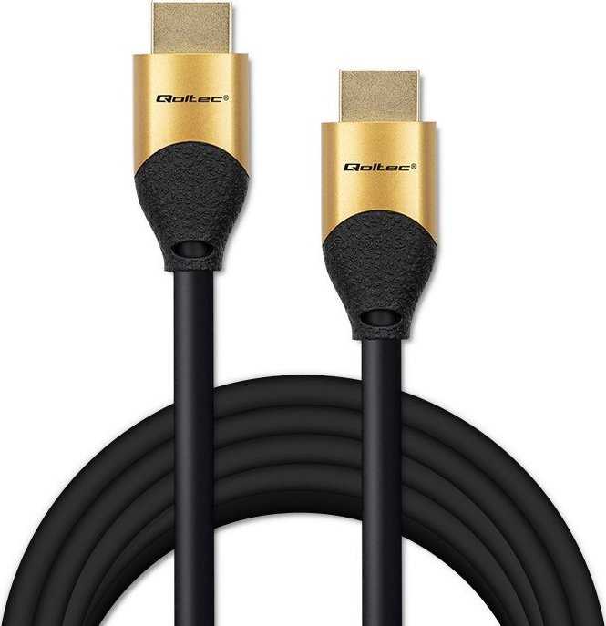 Qoltec 50355 HDMI v2.1 kabelis Itin didelės spartos 8K | 60 Hz | 28AWG | AUKSAS | 2 m
