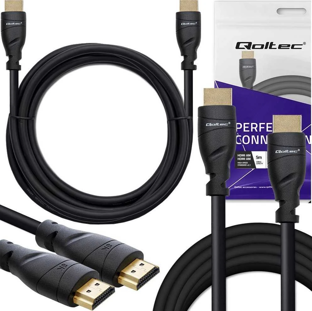 Qoltec HDMI 2.1 laidas su pakuote ir auksinėmis jungtimis