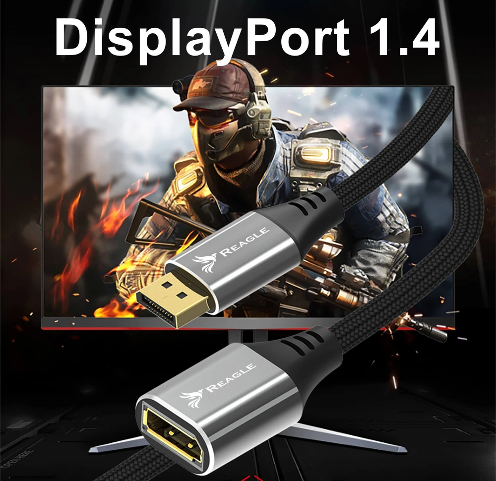 Kabelis Reagle DisplayPort - DisplayPort 1 m sidabrinis