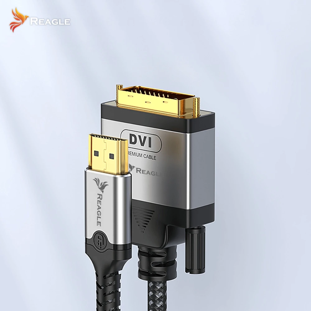 Kabelis Reagle HDMI - DVI-D 2m sidabrinė (RHDV200P)