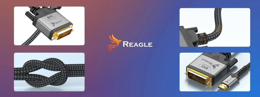 Kabelis Reagle HDMI - DVI-D 2m sidabrinė (RHDV200P)