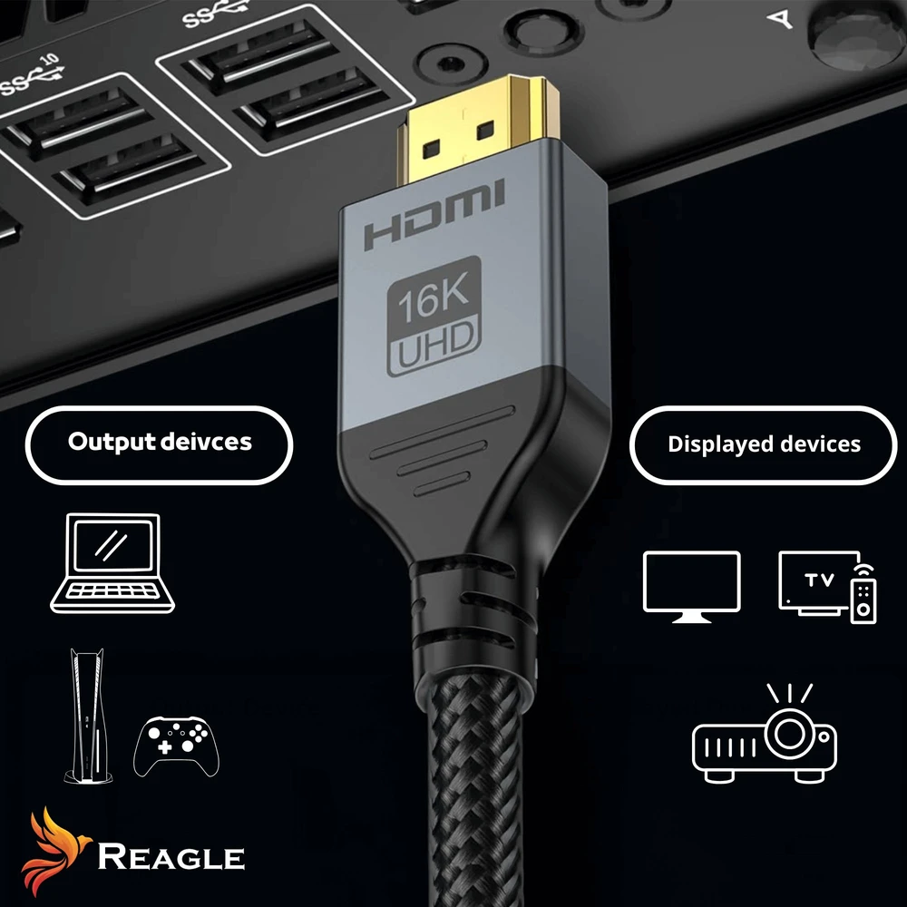 Kabelis Reagle HDMI - HDMI 1 m juodas