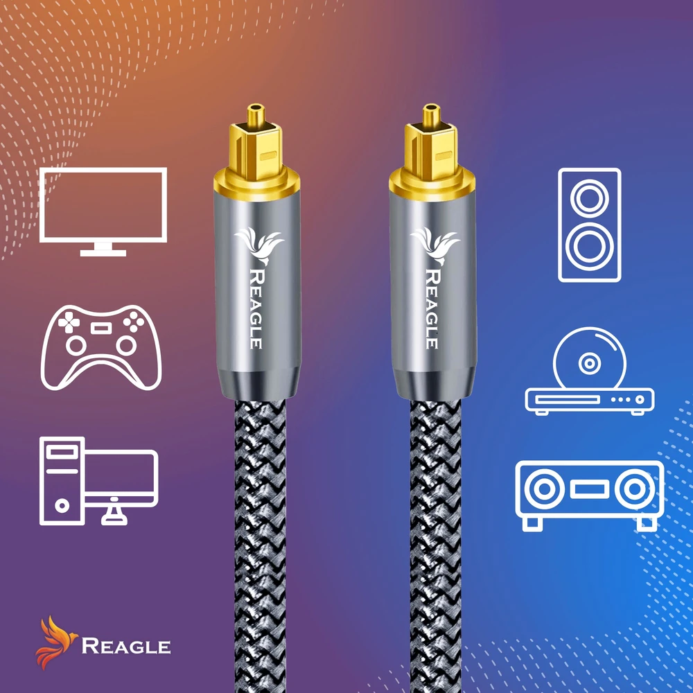 Kabelis Reagle Toslink - Toslink 5 m pilkas