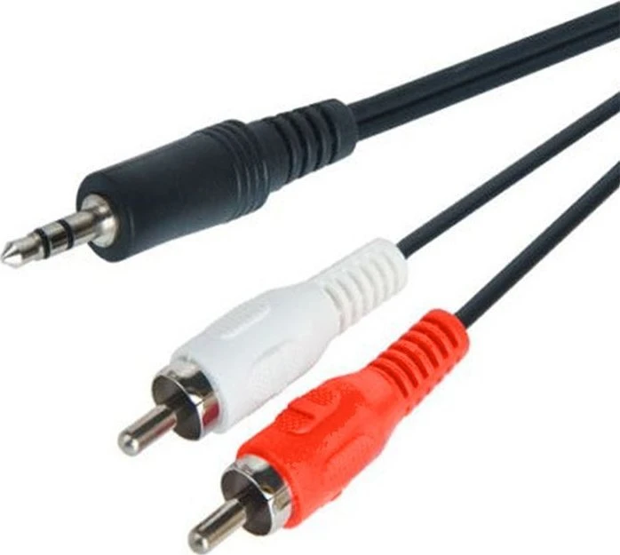 Aux kabelis, mini lizdas 3,5 mm, 2 RCA, RCA, stereo, 1,5 m, e398, 1 vnt.