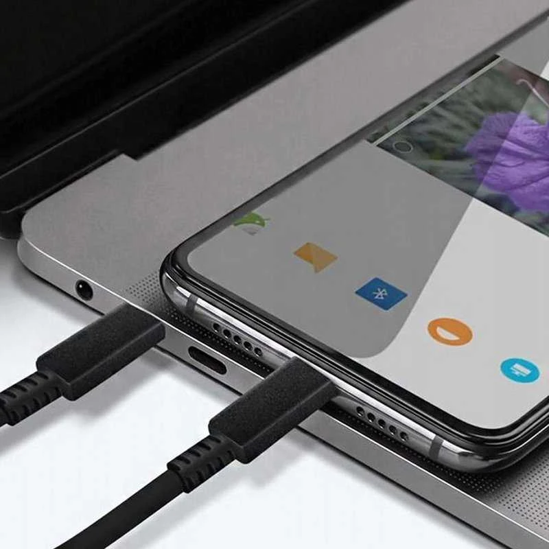 112803 EP-DW767JBE Samsung USB-C/USB-C duomenų kabelis 3A 1.8m juodos spalvos (OOB Bulk)