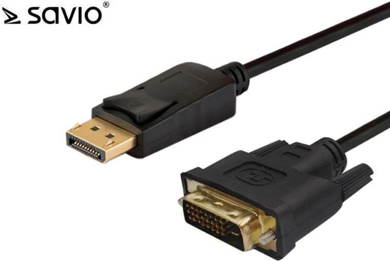 Vaizdo Kabelio Adapteris - Savio CL-106 1,8 m DisplayPort DVI Juodas
