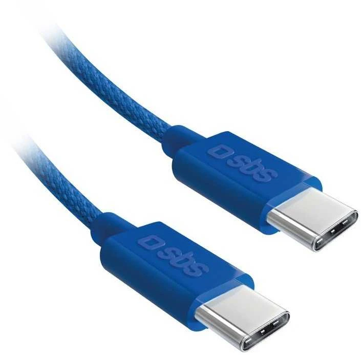 SBS TECABLETISSUETCCB USB-C – USB-C 1.5m 60W pintas kabelis – mėlynos spalvos