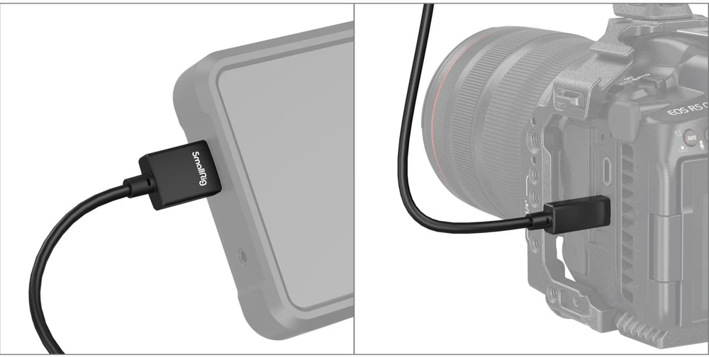 „SmallRig 4795“ itin plonas 4K HDMI duomenų kabelis nuo D iki A 100 cm