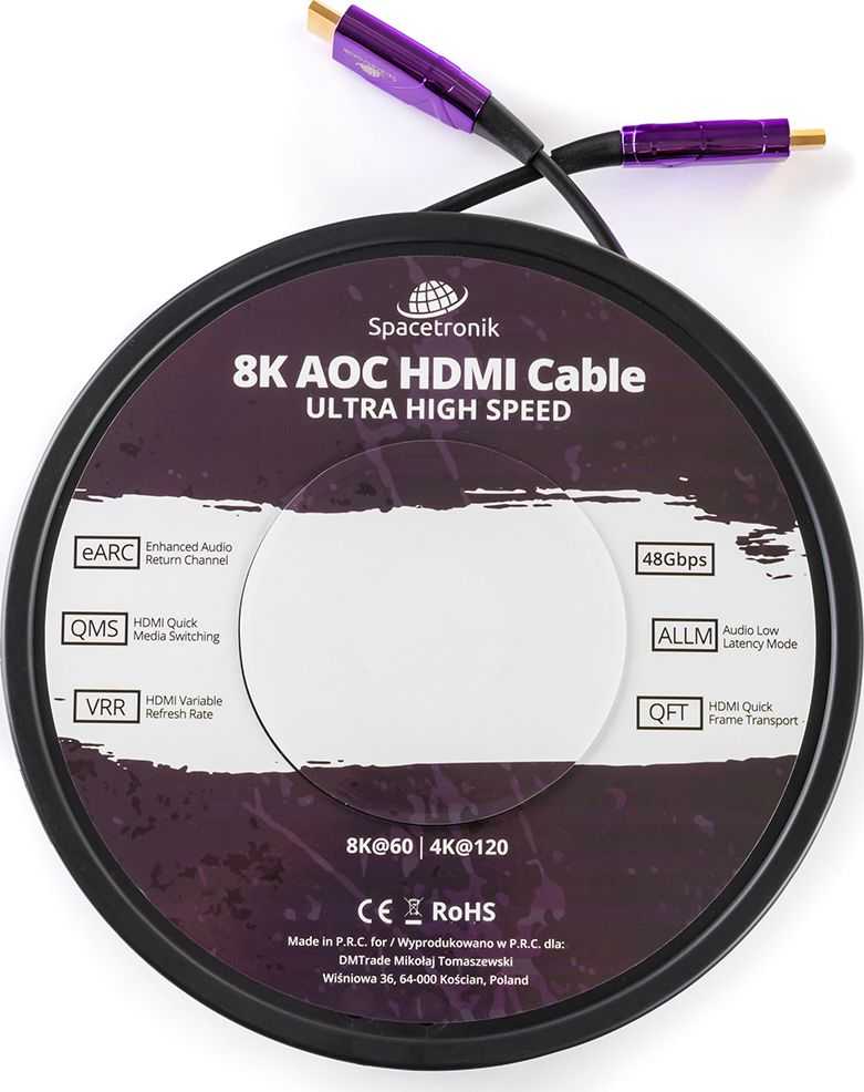 Spacetronik optinis kabelis UHS AOC HDMI 2.1 SH-OX200 20 m