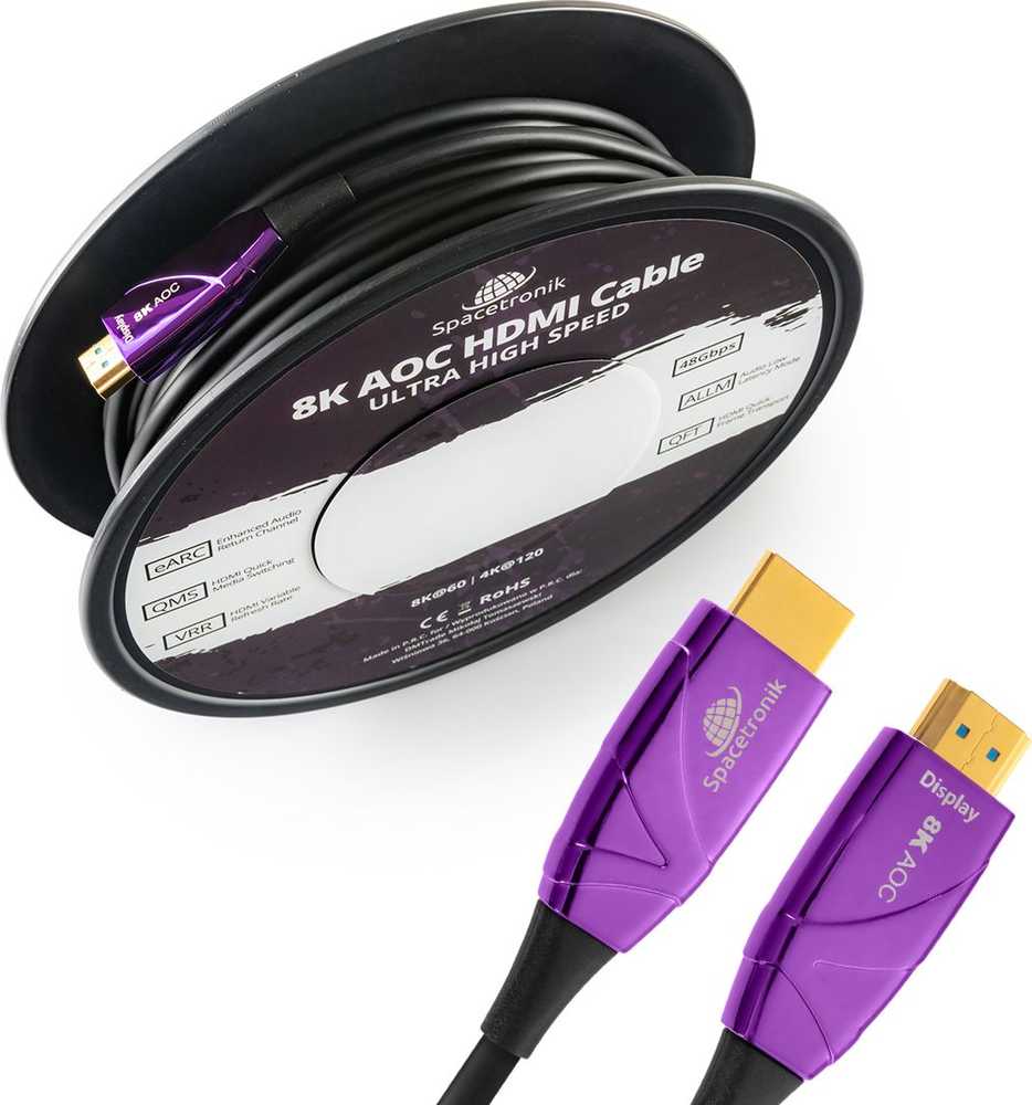 Spacetronik optinis kabelis UHS AOC HDMI 2.1 SH-OX200 20 m