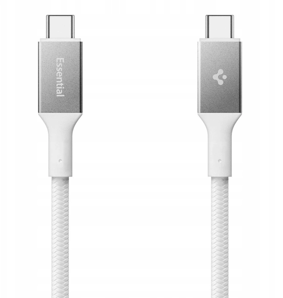 „Spigen Essential USB C“ – USB C 100 W audinio kabelis, baltas EB10015CC