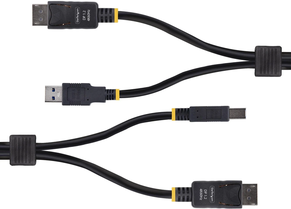Startechcom Kabelis StarTech KVM DisplayPort USB 5Gbps 4K60Hz HDR10 Juodas 3m (DU12210-KVM-CABLE)