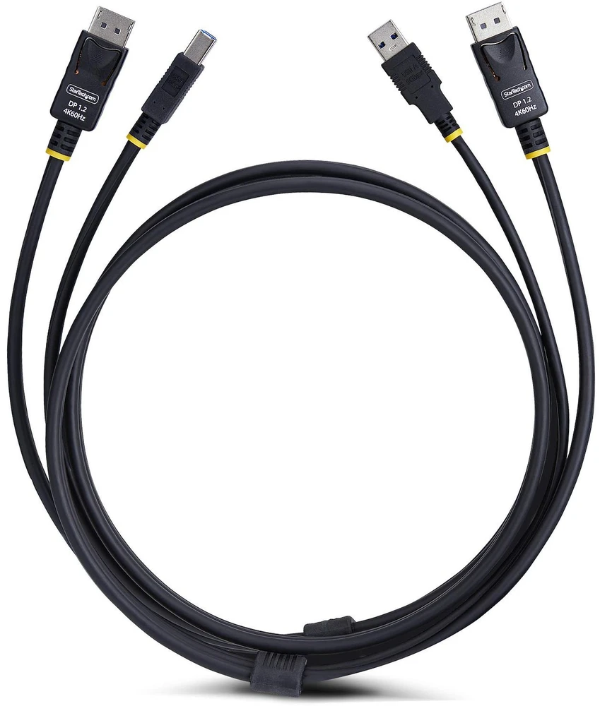 Startechcom Kabelis StarTech KVM DisplayPort USB 5Gbps 4K60Hz HDR10 Juodas 3m (DU12210-KVM-CABLE)