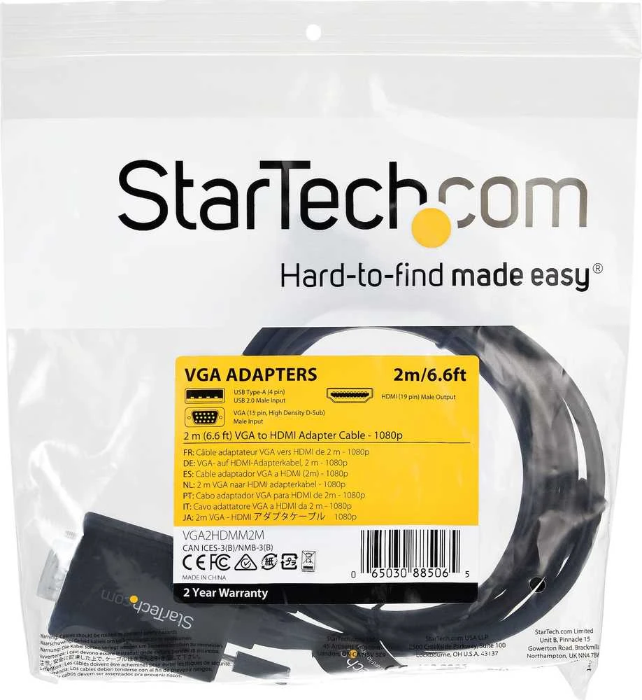 StarTech VGA Į HDMI KABELAS – USB GARSO / USB GARSO – 1080P RAIŠKA