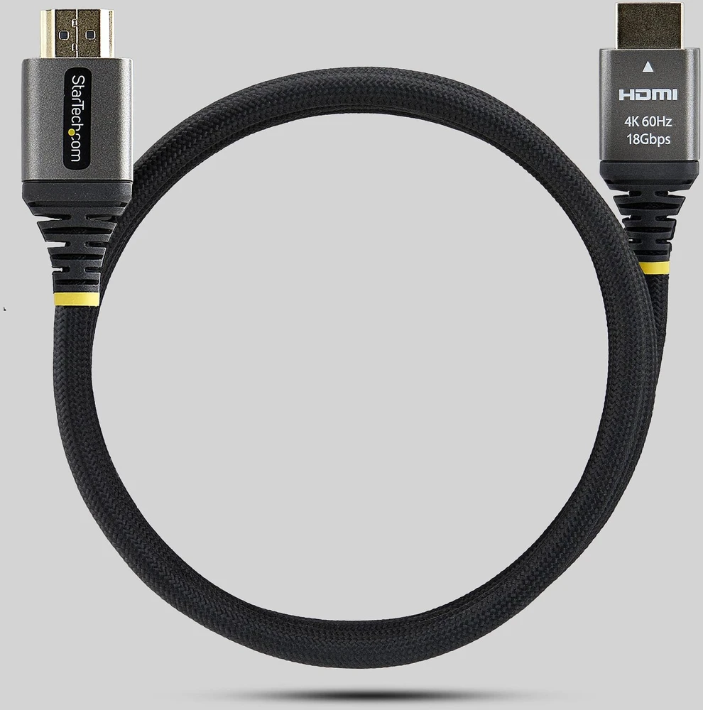 Kabelis StarTech HDMI HDMI Typu A (Standard) Juodas, Sidabrinė (HDMI2-FLEX-4K60-1M)