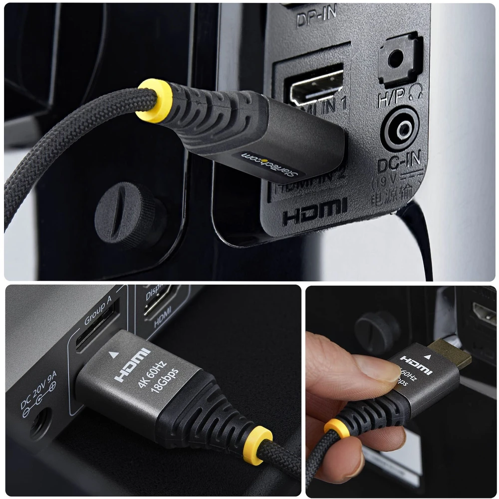 Kabelis StarTech HDMI HDMI Typu A (Standard) Juodas, Sidabrinė (HDMI2-FLEX-4K60-1M)