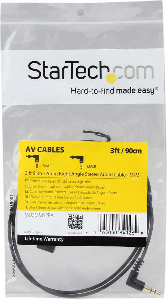 Kabelis StarTech Jack 3.5mm - Jack 3.5mm 0.9m juoda (MU3MMS2RA)
